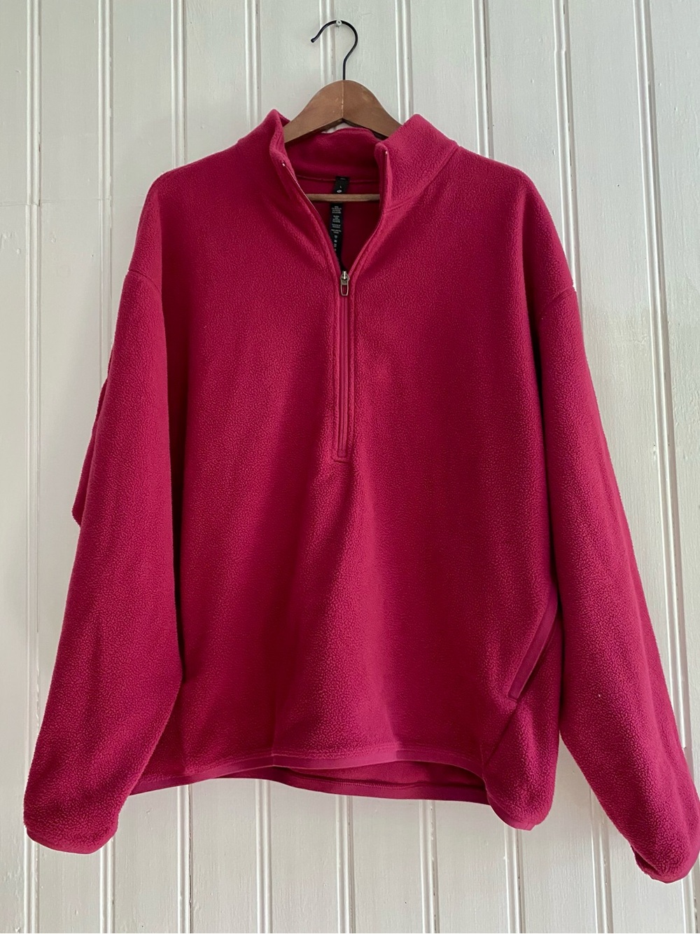LULULEMON oversized-fit fleece half zip pomegranate sweater large